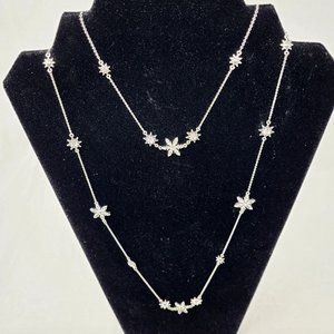 NOS Napier Silver 40" Necklace Christmas Holiday SNOWFLAKE Charms BLING 6370